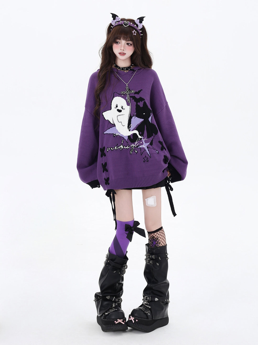 Gothic Ghost Graphic Oversized Sweater