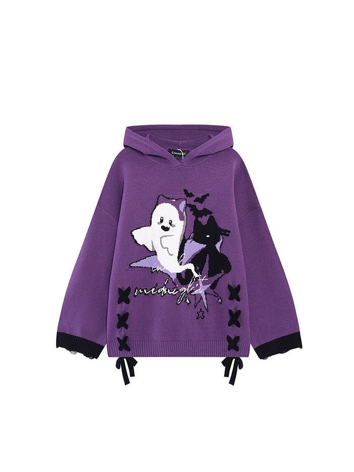Gothic Ghost Graphic Oversized Sweater