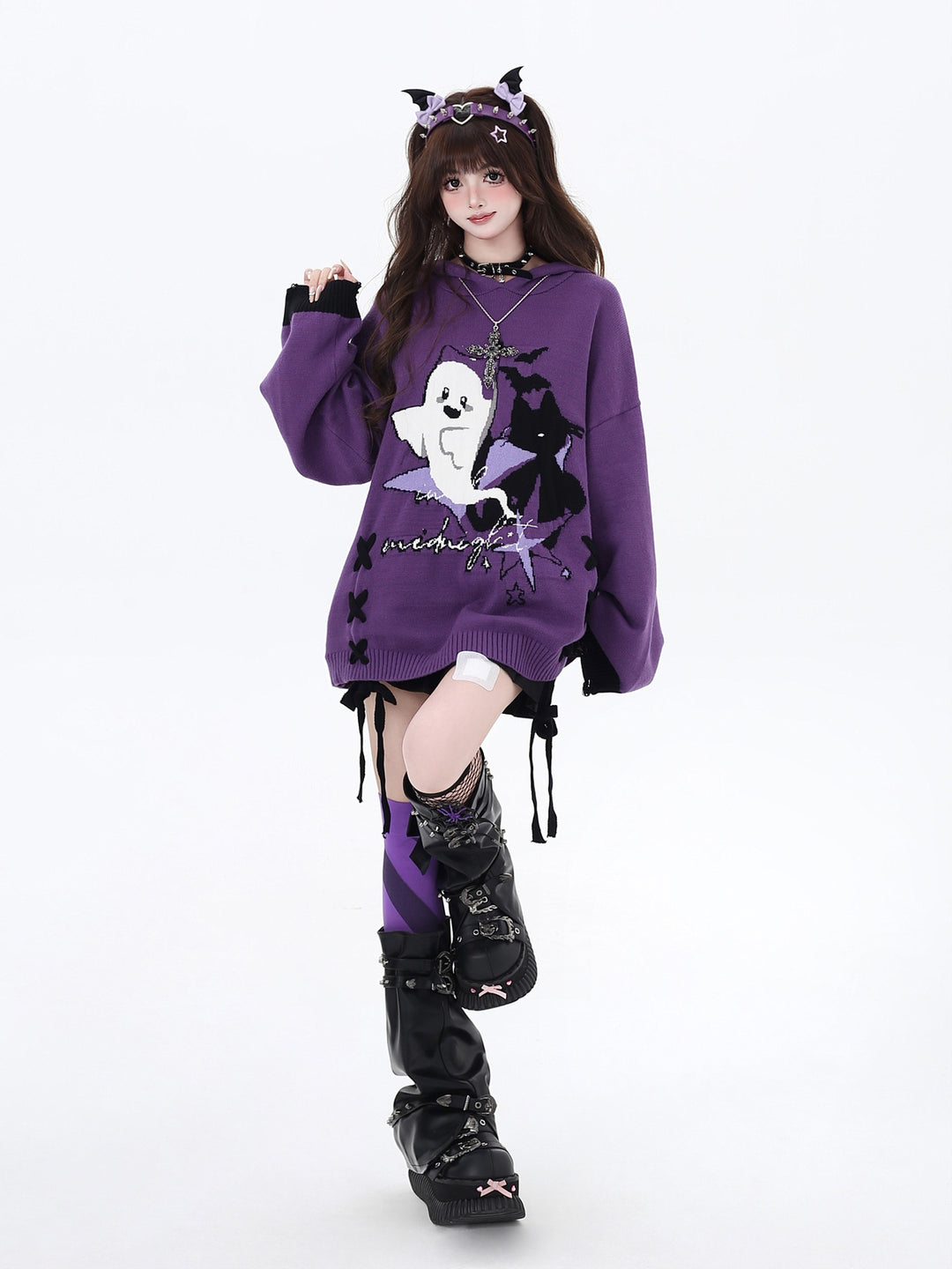 Gothic Ghost Graphic Oversized Sweater