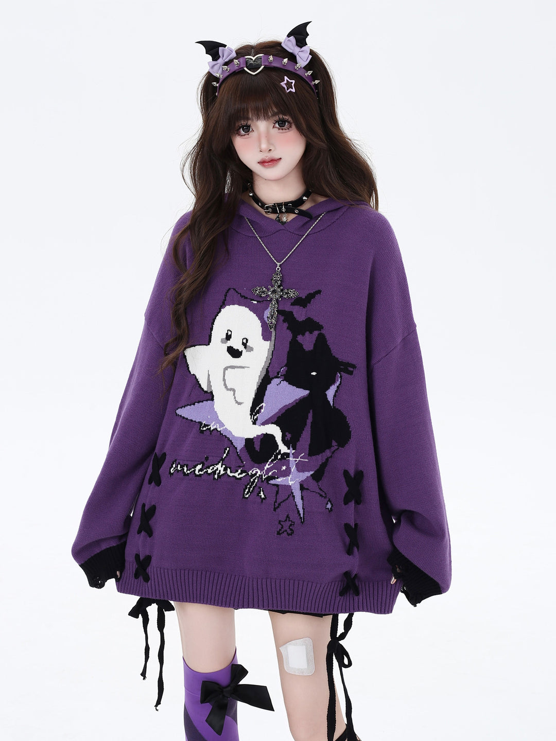 Gothic Ghost Graphic Oversized Sweater