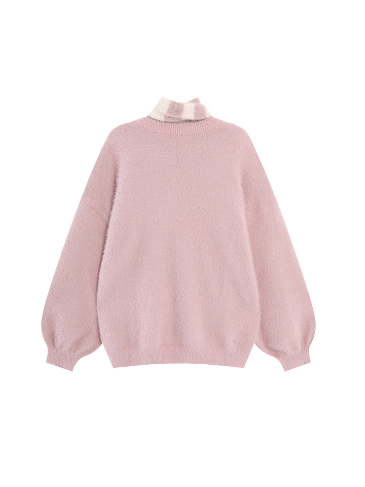 Kawaii Ghost Graphic Fuzzy Sweater