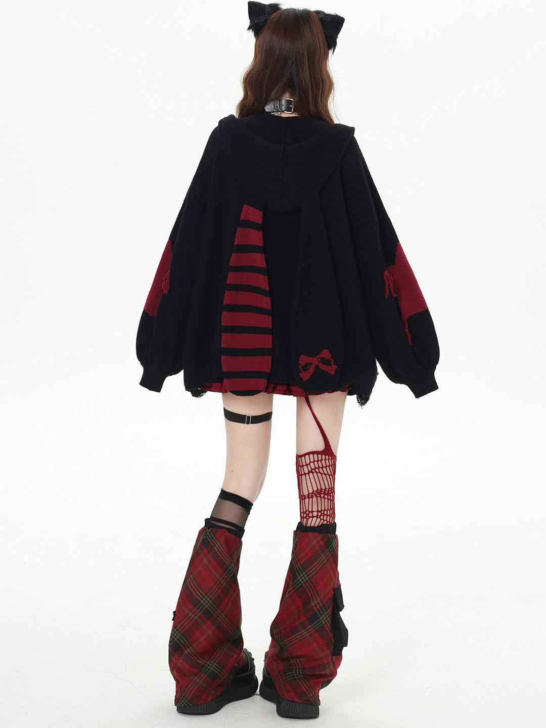 Grunge Bunny Ear Hooded Cardigan