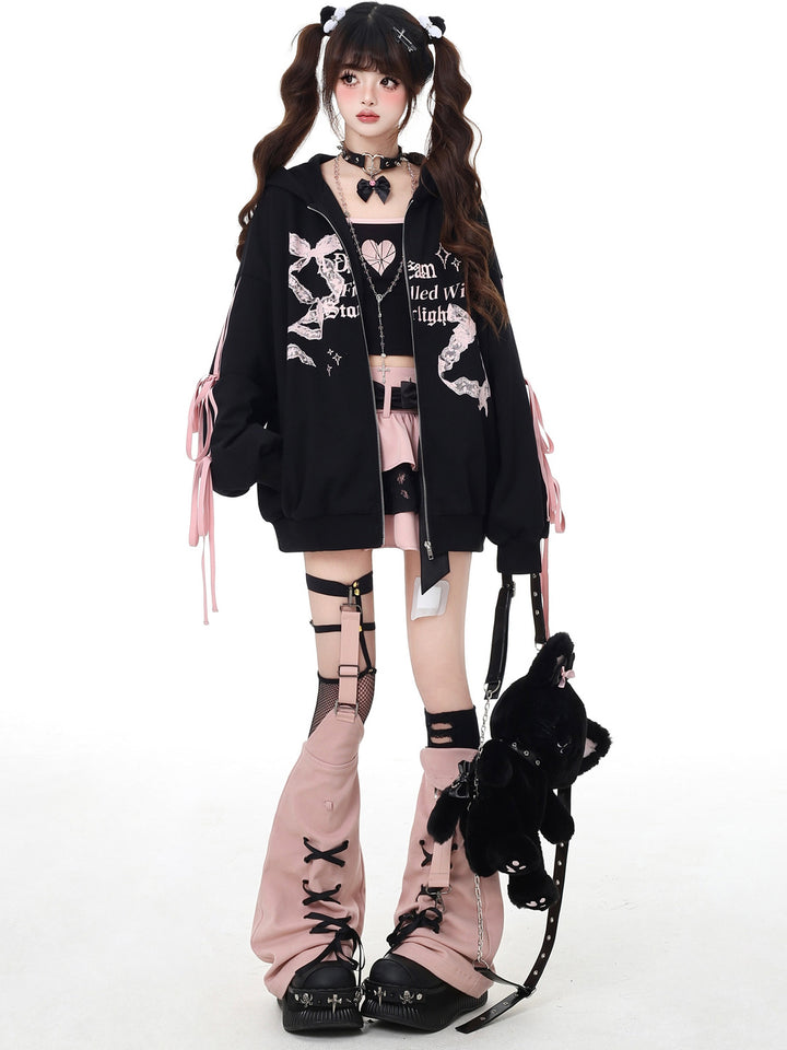 Jirai Kei Bow Tiered Mini Skirt