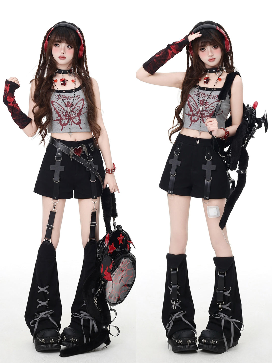 Y2K Detachable Leg Warmer Shorts