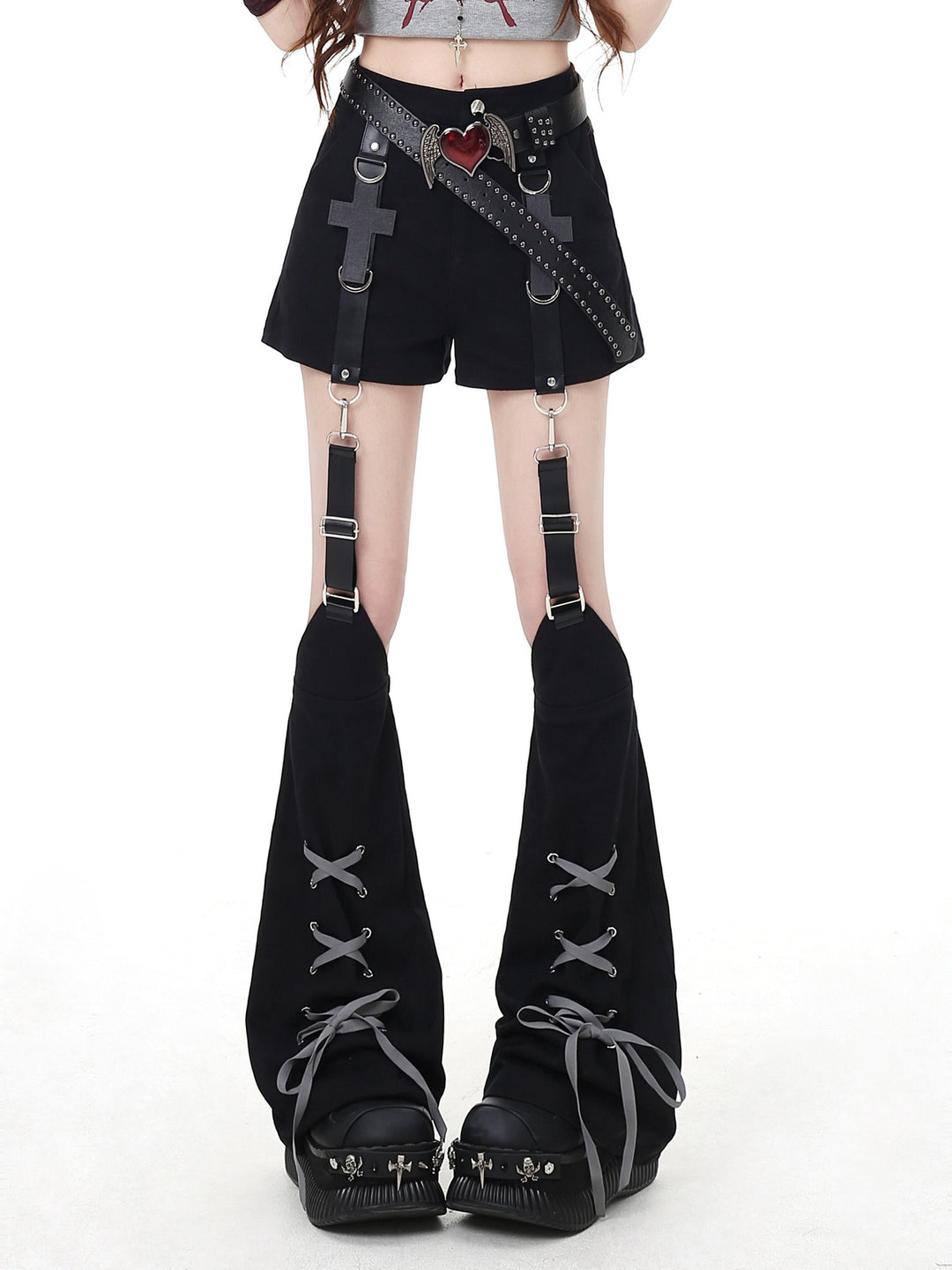 Y2K Detachable Leg Warmer Shorts