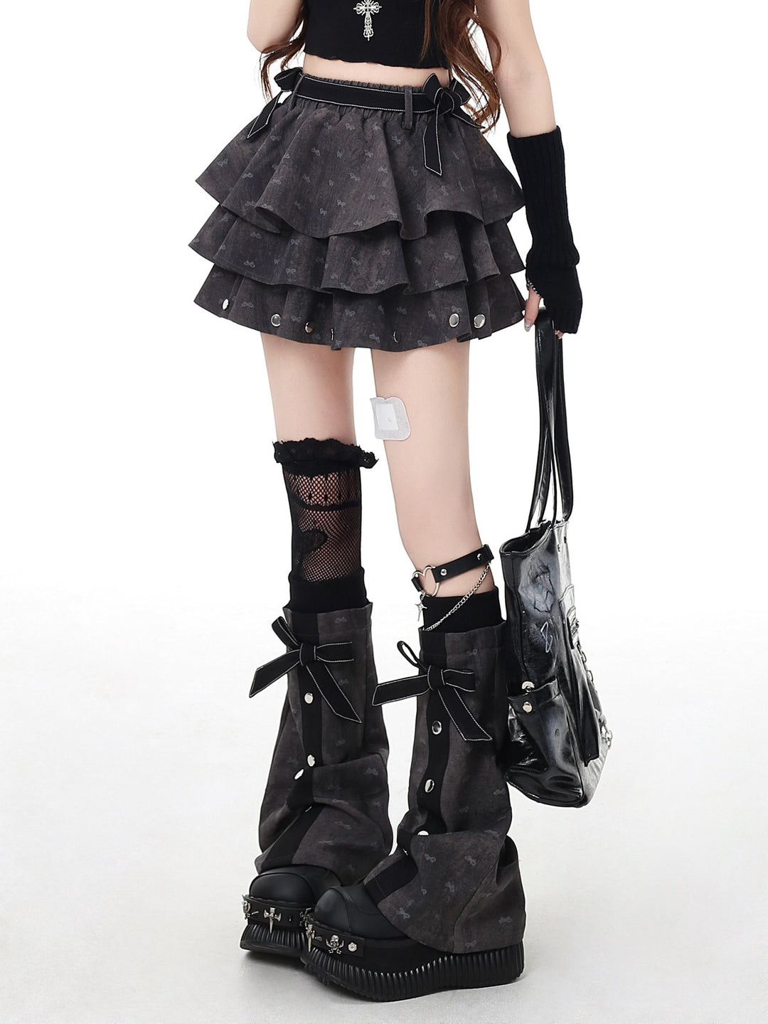 Gothic Tiered Ruffle Mini Skirt