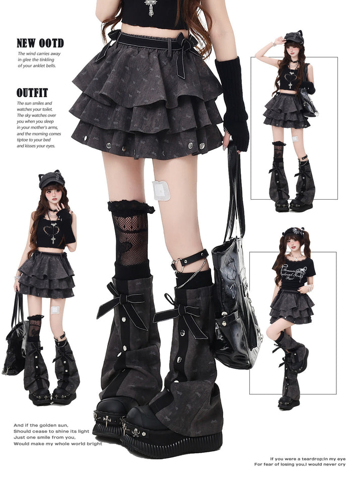Gothic Tiered Ruffle Mini Skirt
