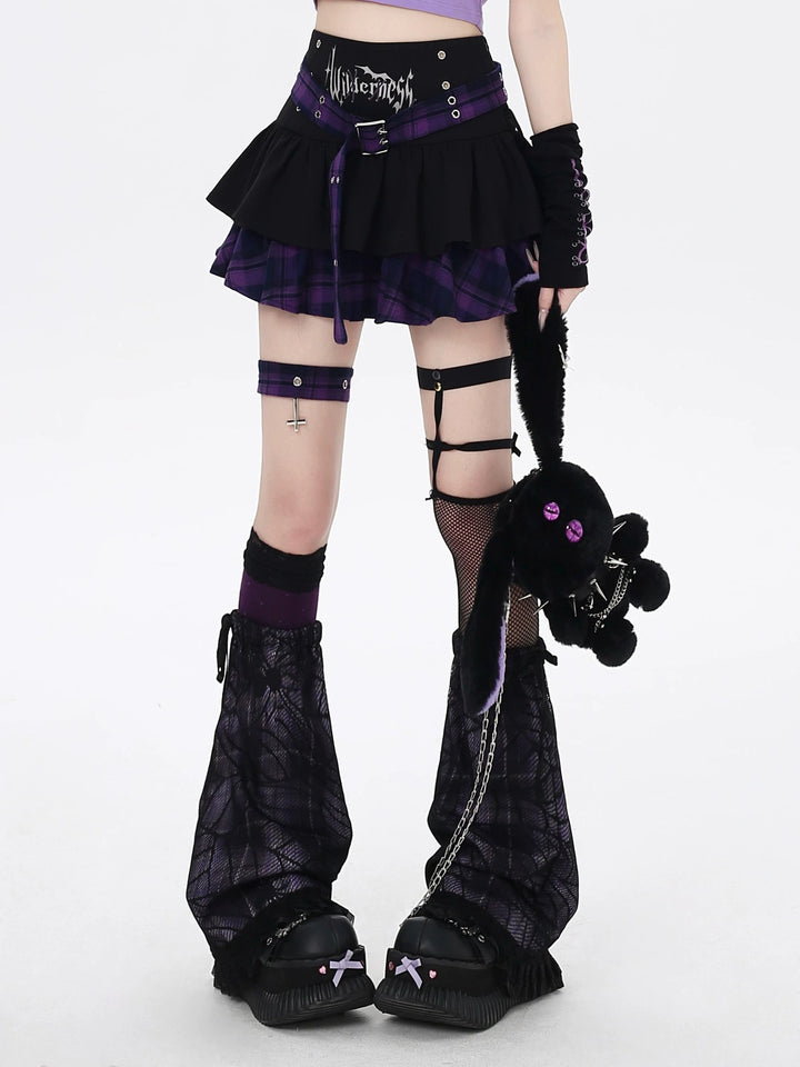 Gothic Plaid Tiered Mini Skirt