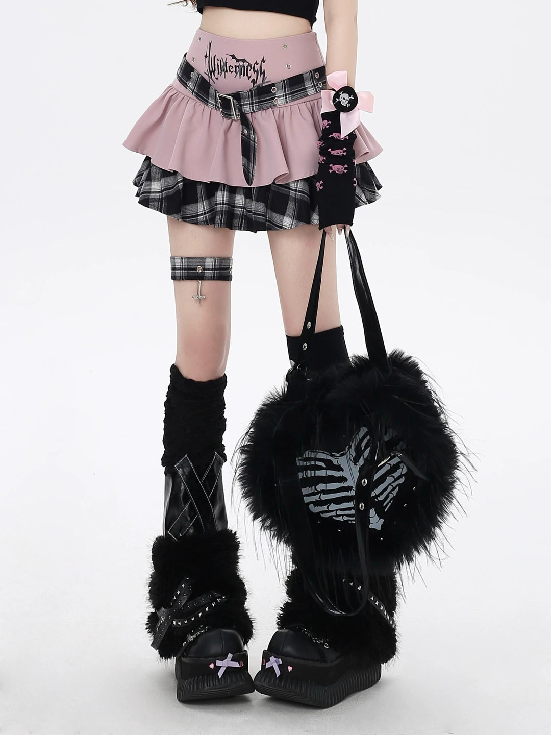 Gothic Plaid Tiered Mini Skirt