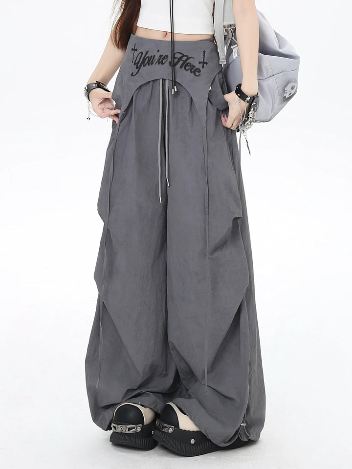 Y2K Wrap Panel Parachute Pants