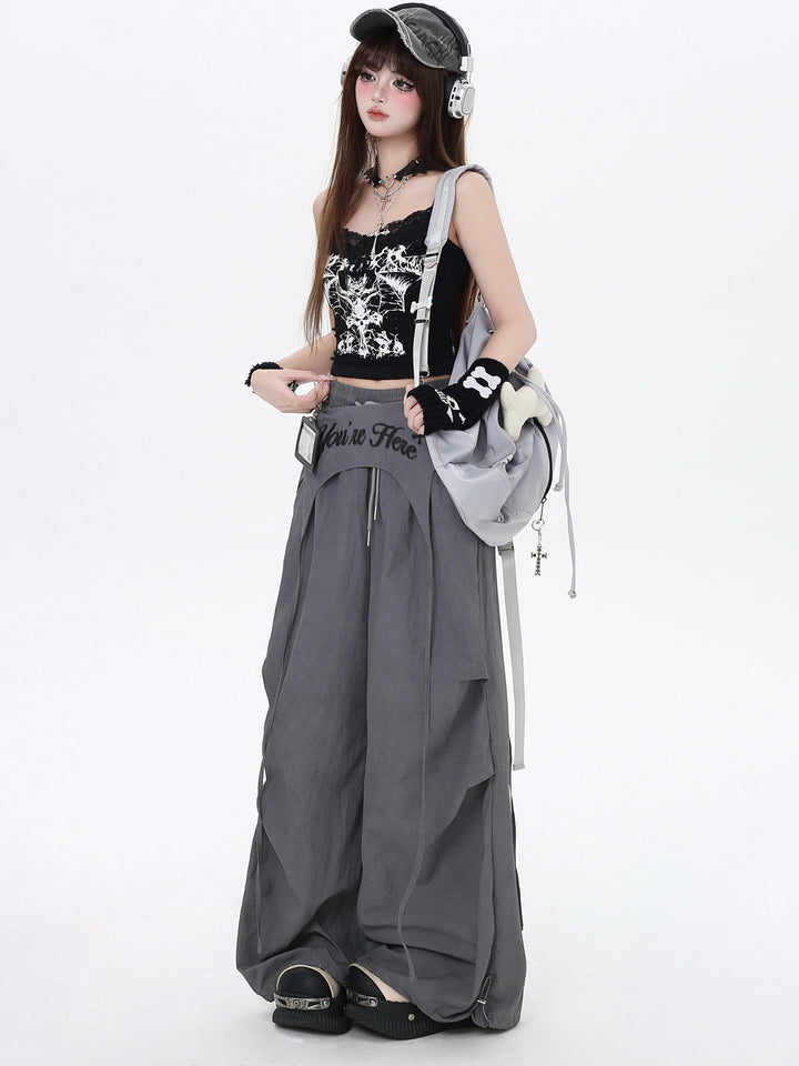 Y2K Wrap Panel Parachute Pants