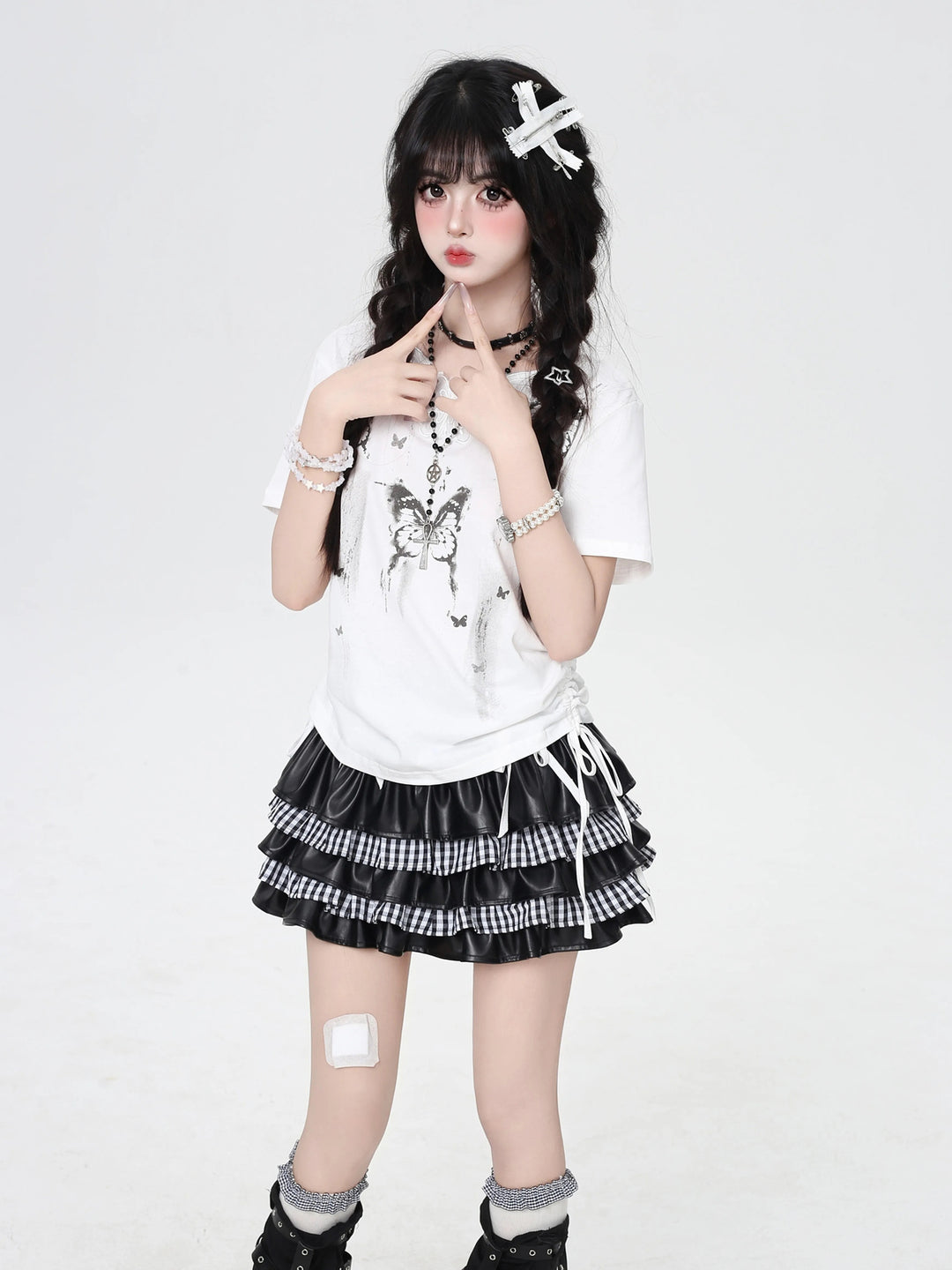 Y2K Butterfly Ruched T-Shirt