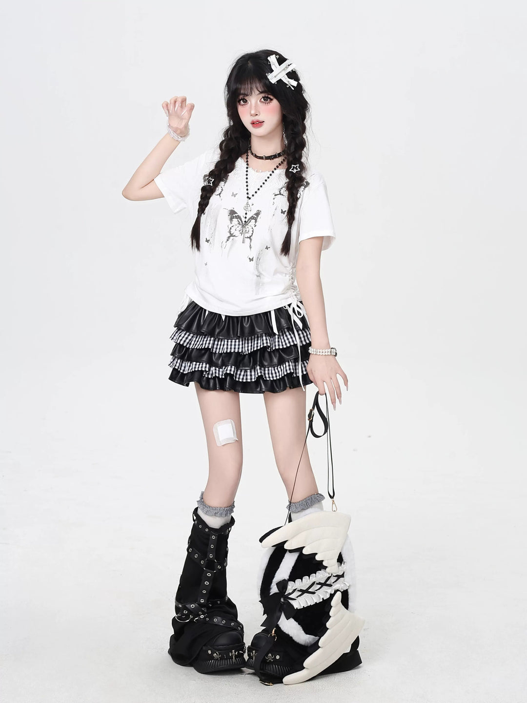 Y2K Butterfly Ruched T-Shirt