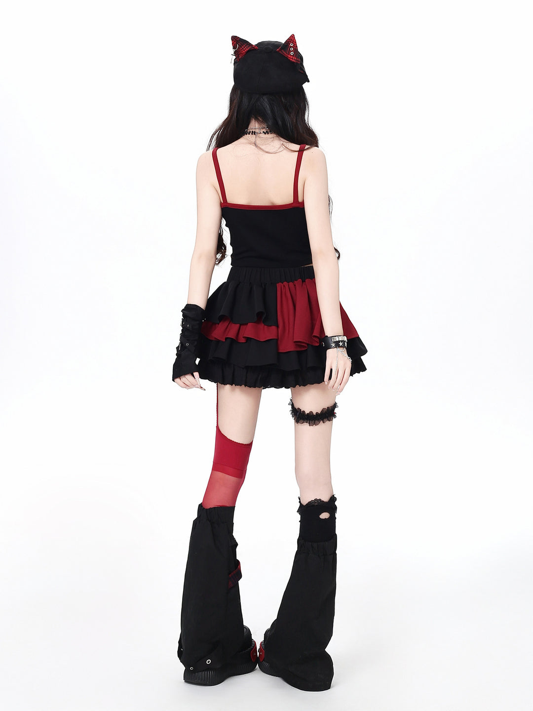 Jirai Kei Asymmetric Panel Mini Skirt