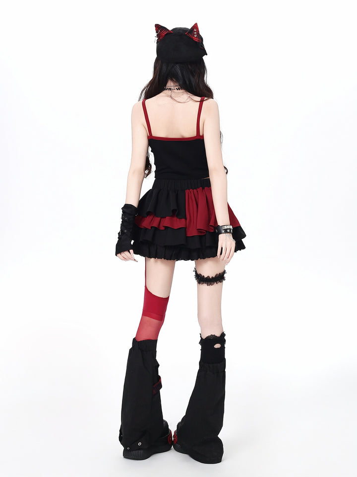 Jirai Kei Asymmetric Panel Mini Skirt