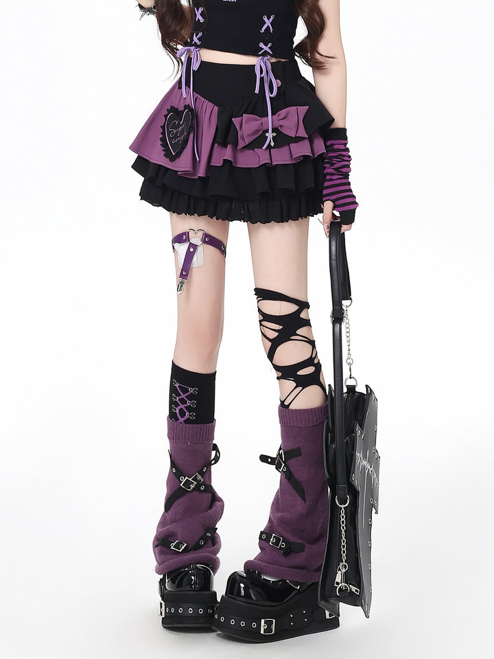 Jirai Kei Asymmetric Panel Mini Skirt