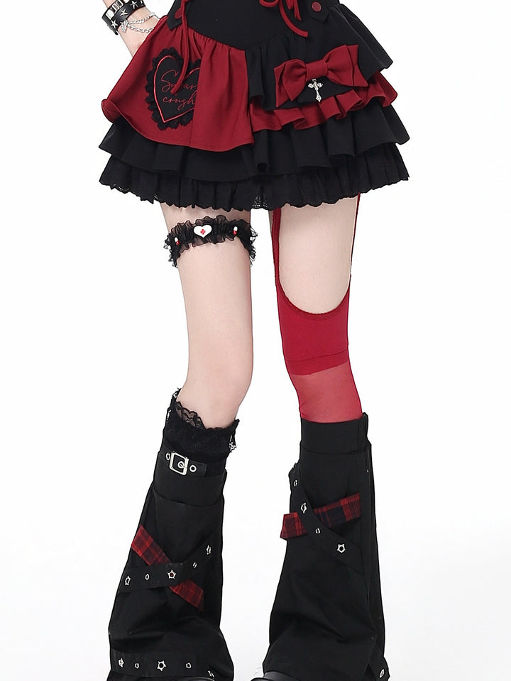 Jirai Kei Asymmetric Panel Mini Skirt
