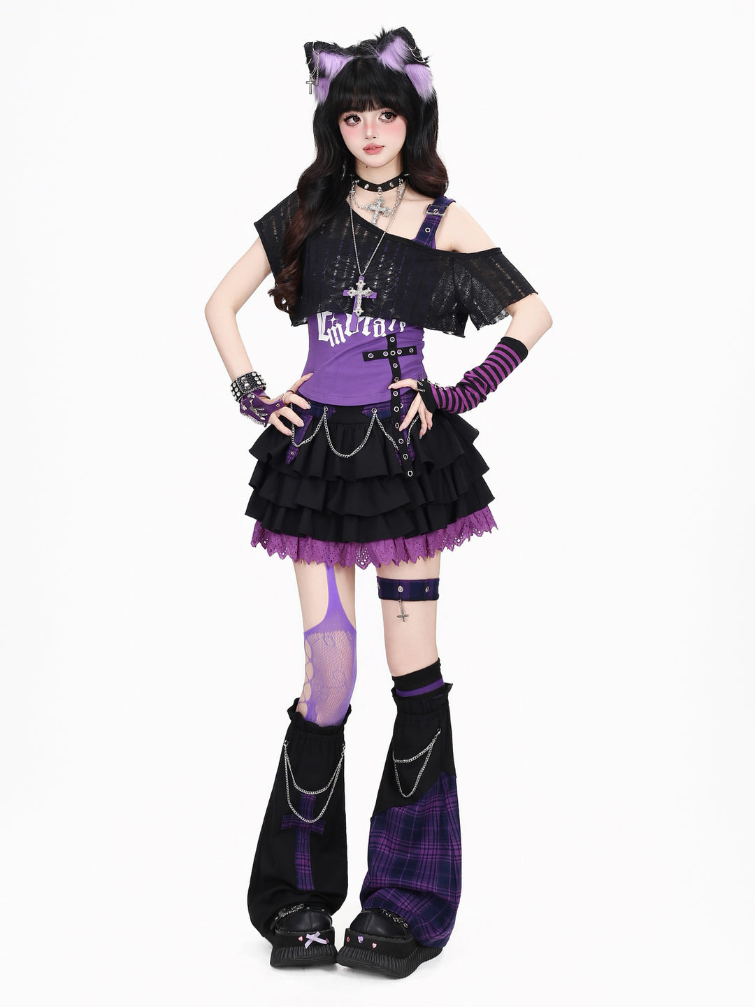 Gothic Skeleton Cami Shrug Set