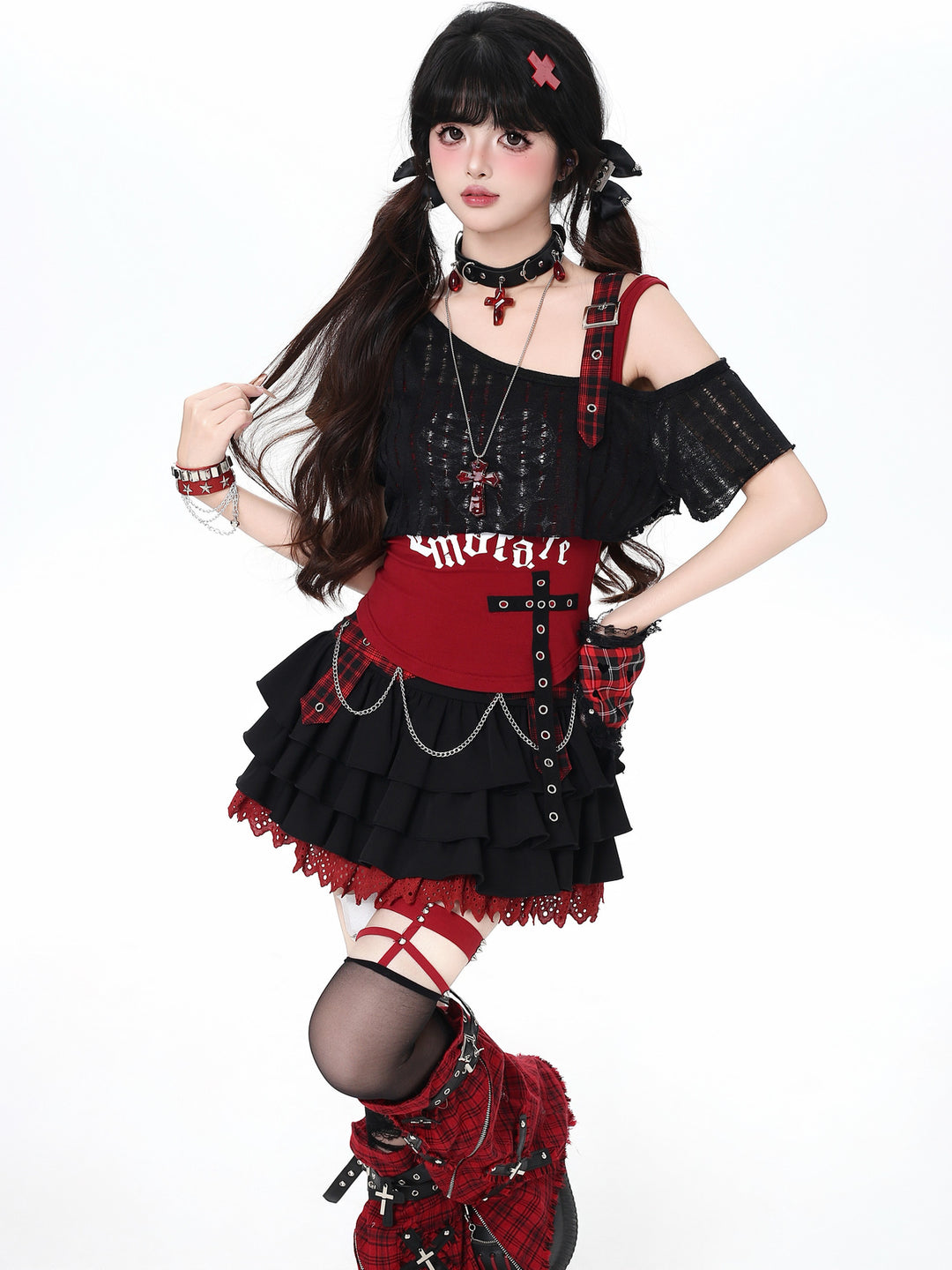 Gothic Skeleton Cami Shrug Set