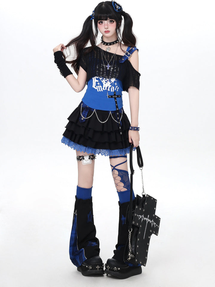 Gothic Skeleton Cami Shrug Set
