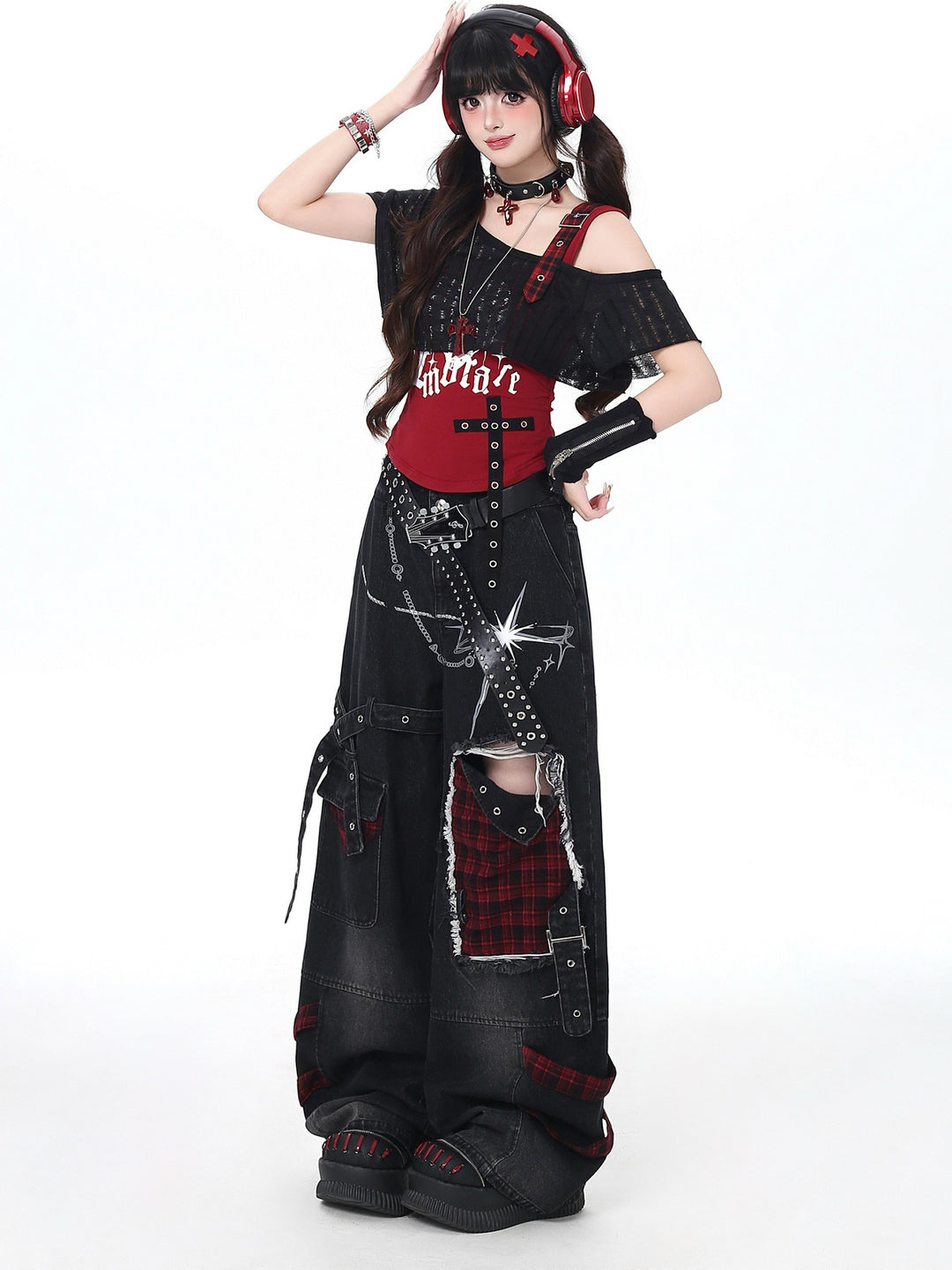 Gothic Skeleton Cami Shrug Set