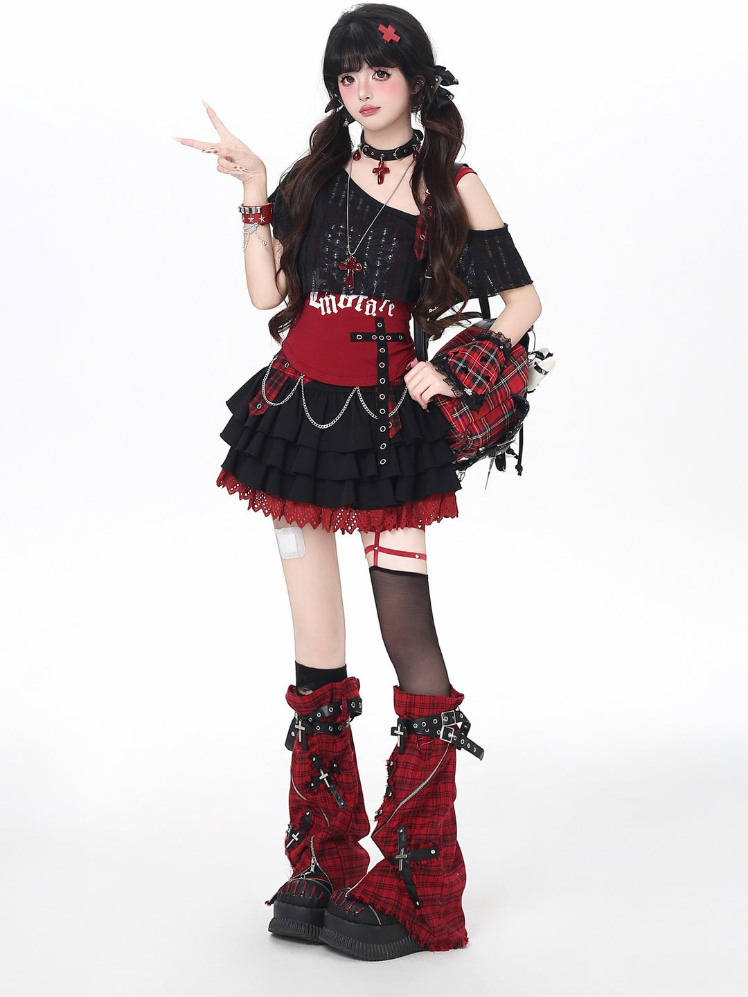 Gothic Skeleton Cami Shrug Set