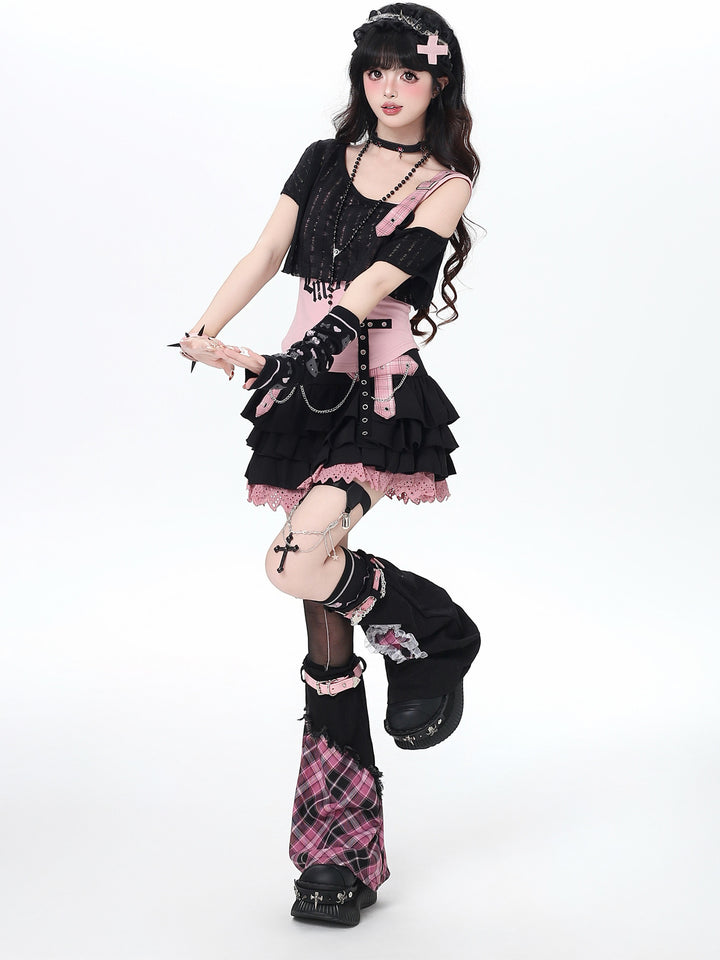 Gothic Skeleton Cami Shrug Set