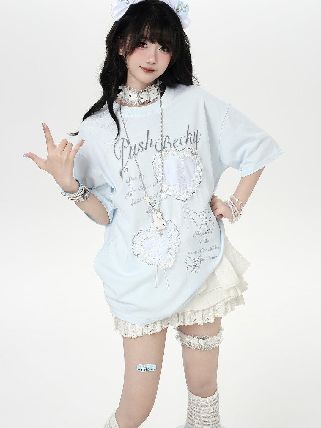 Balletcore Lace Heart Graphic T-Shirt