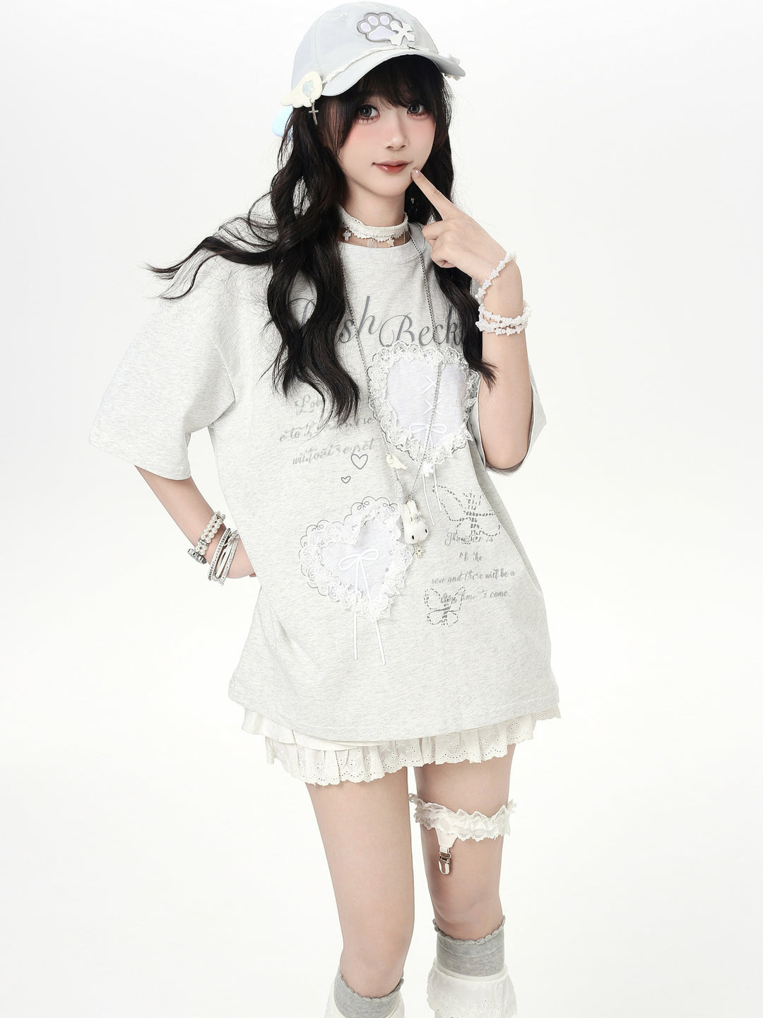 Balletcore Lace Heart Graphic T-Shirt