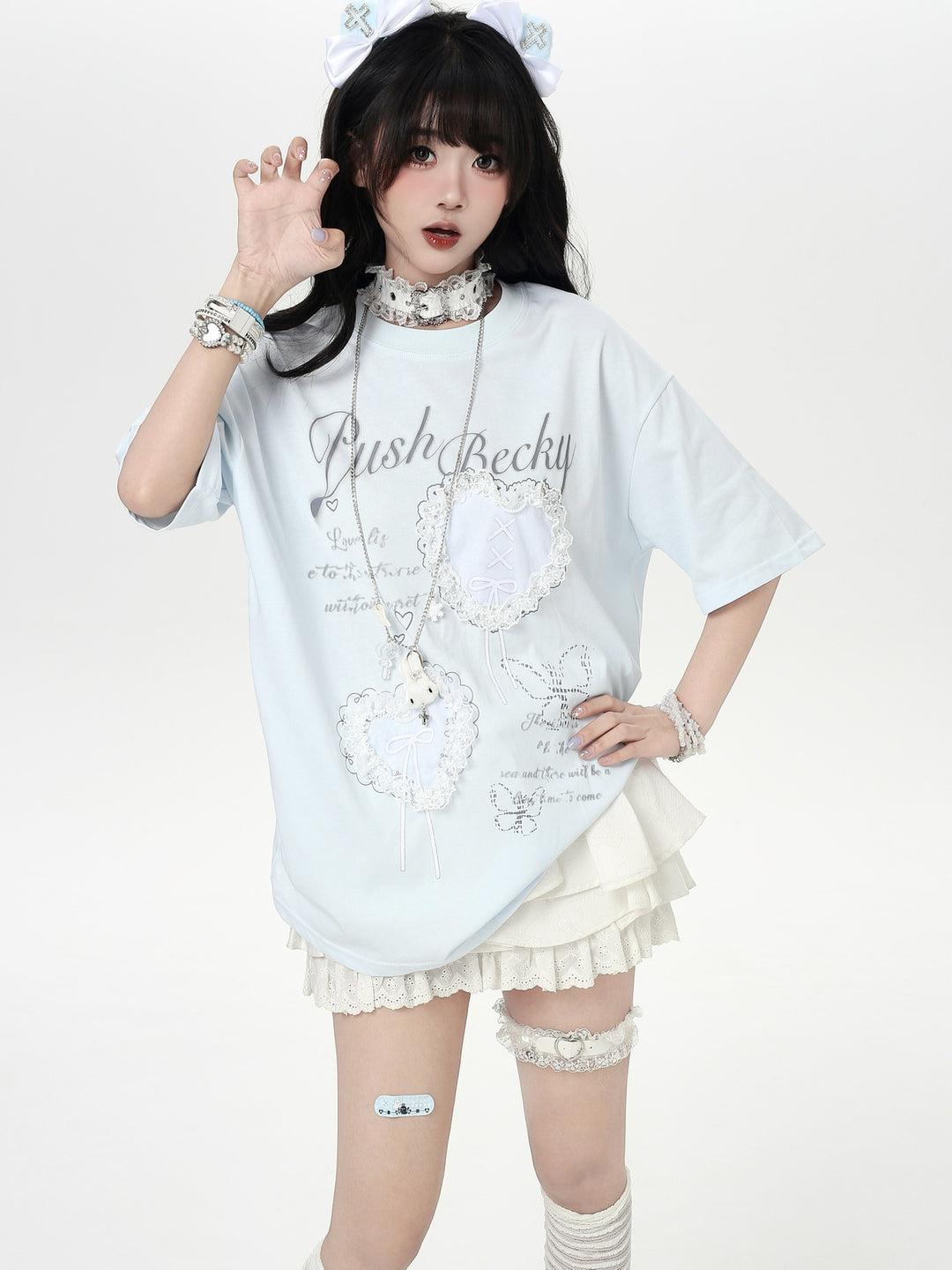 Balletcore Lace Heart Graphic T-Shirt
