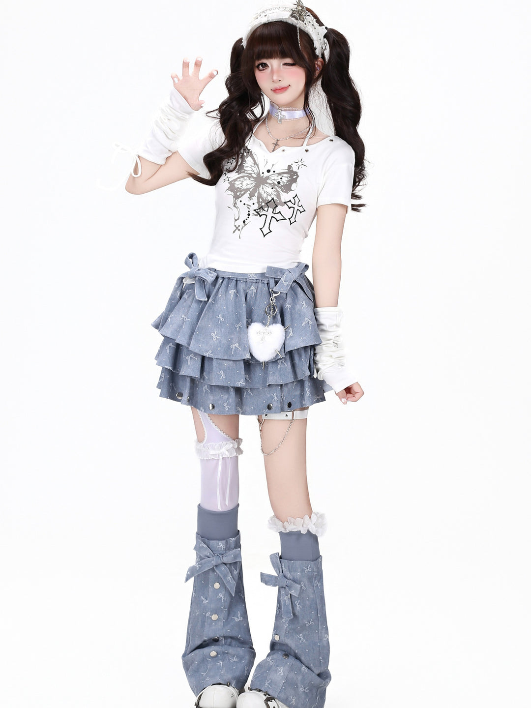 Coquette Bow Tiered Mini Skirt
