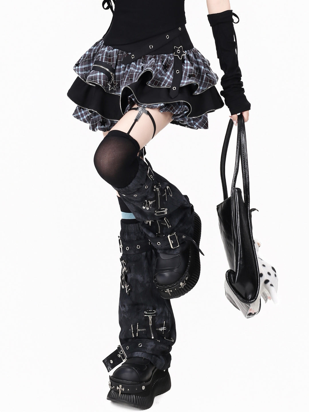 Y2K Plaid Tiered Mini Skirt