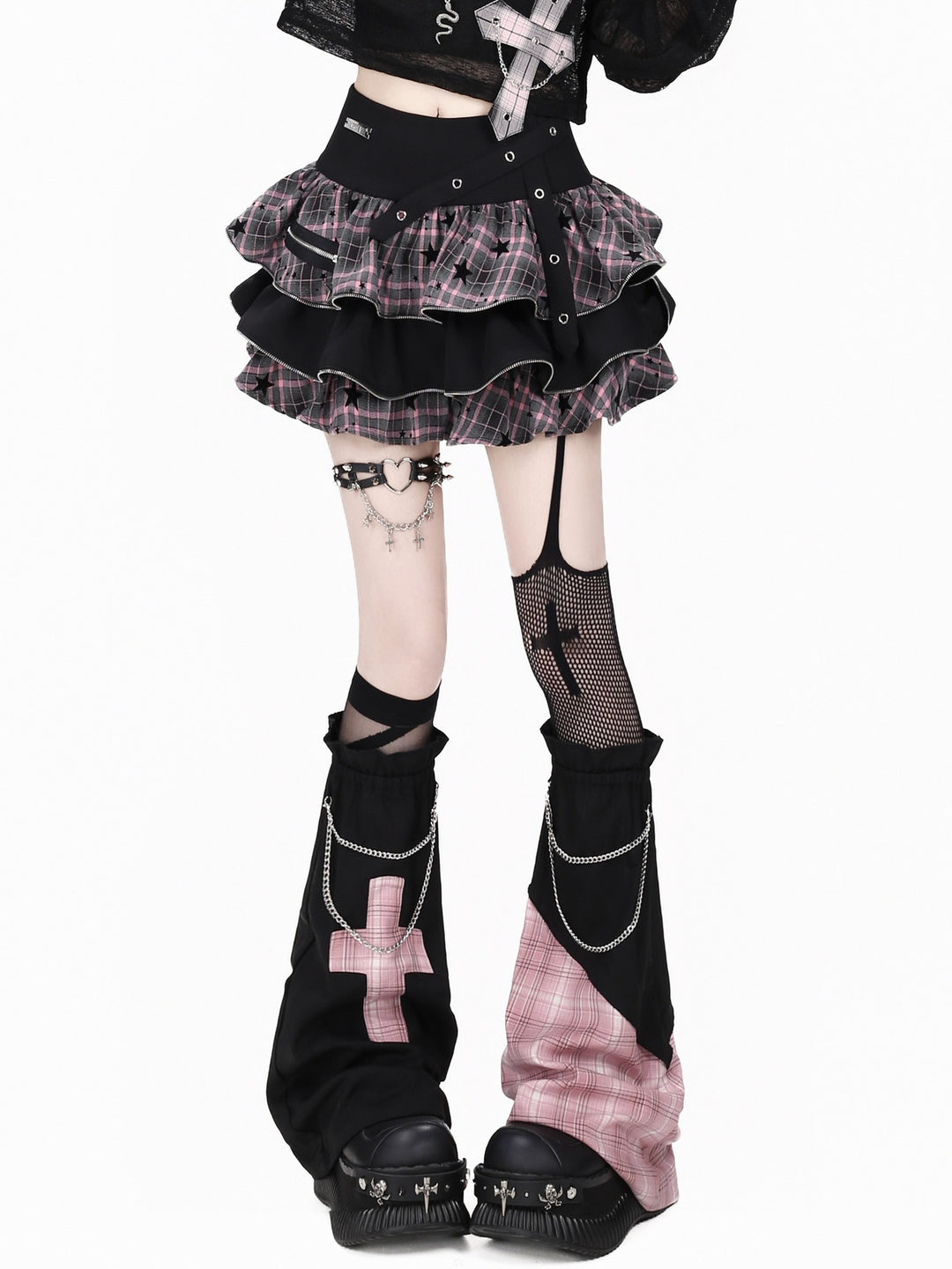 Y2K Plaid Tiered Mini Skirt