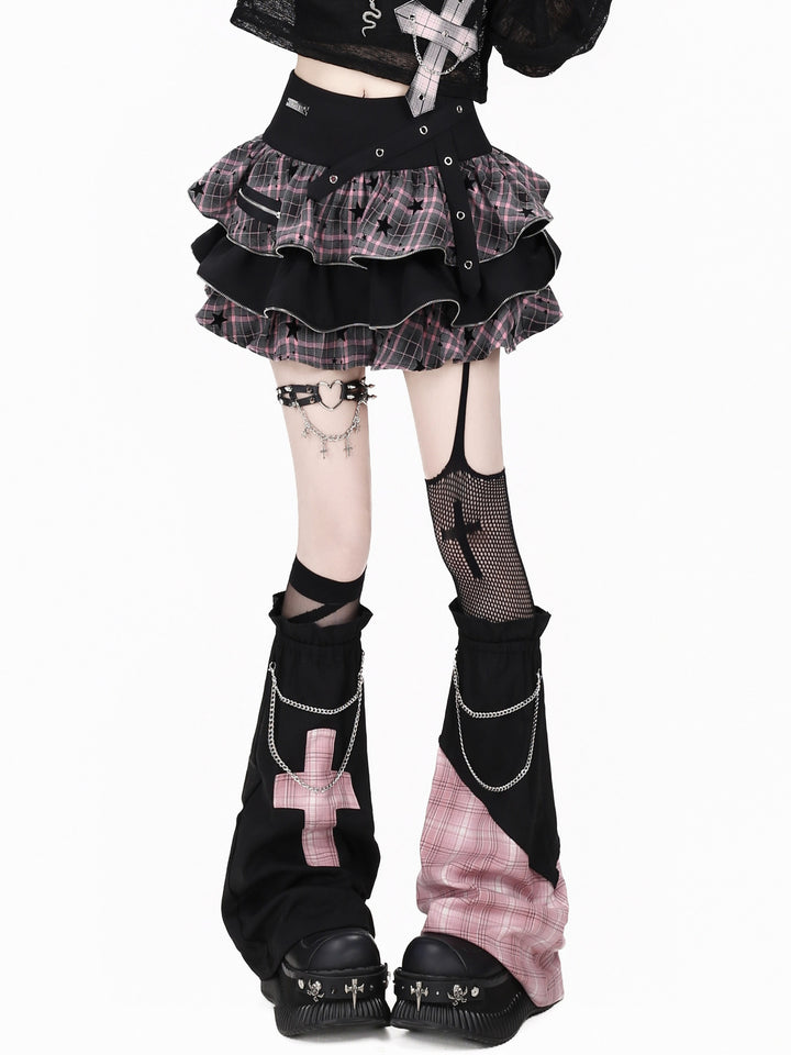 Y2K Plaid Tiered Mini Skirt