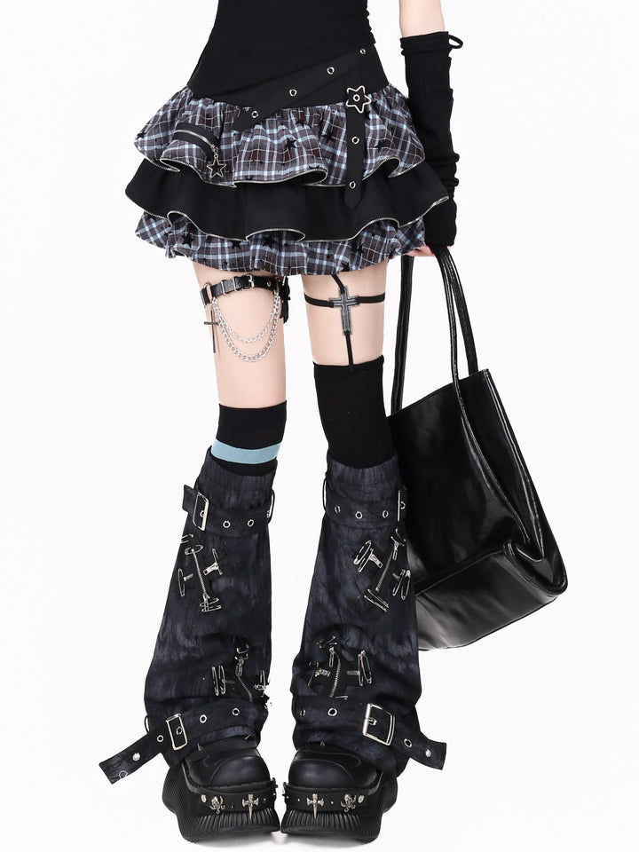 Y2K Plaid Tiered Mini Skirt