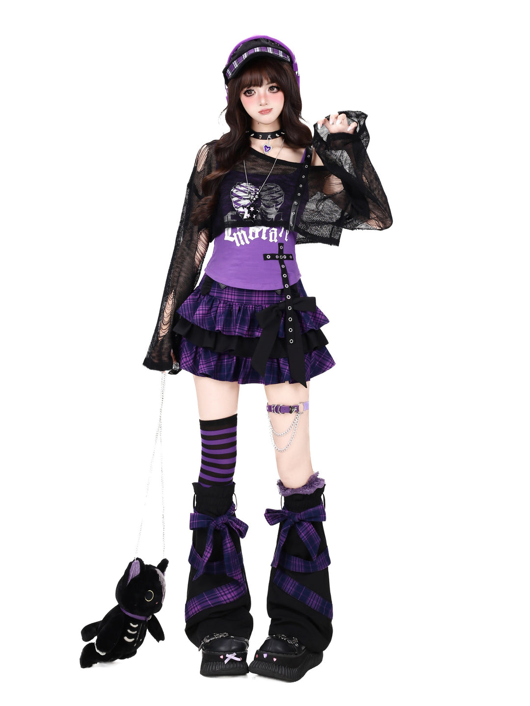 Plaid Bow Tiered Mini Skirt