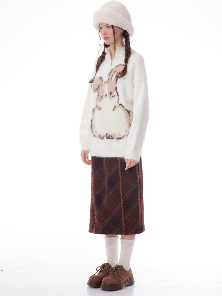 Fuzzy Bunny Half-Zip Sweater