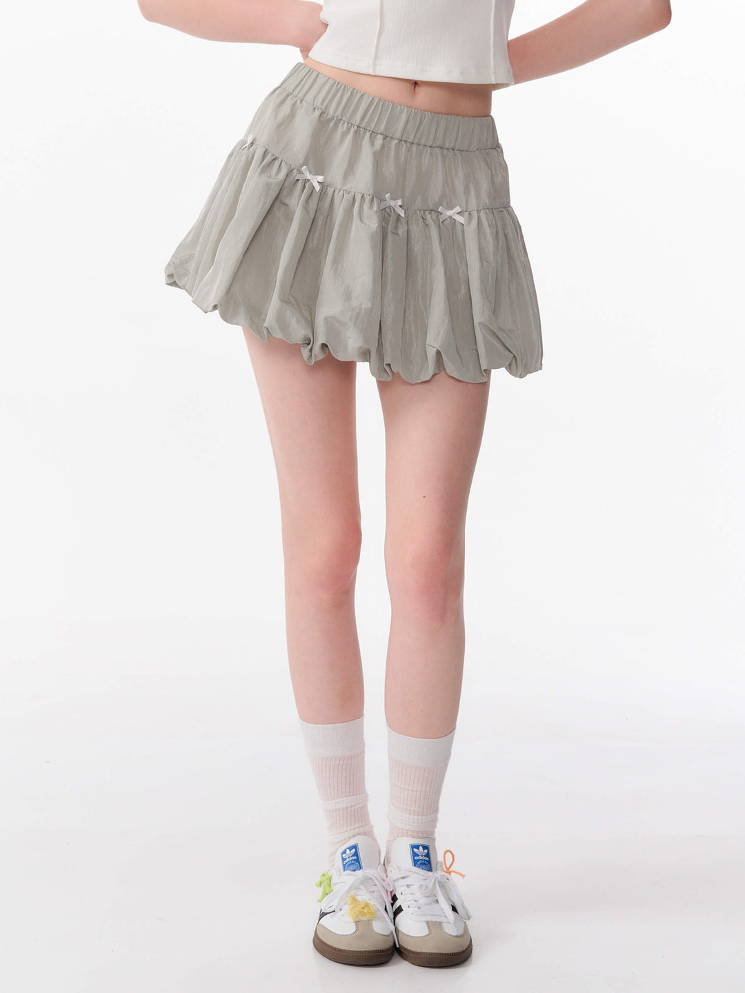 Coquette Bow Bubble Mini Skirt