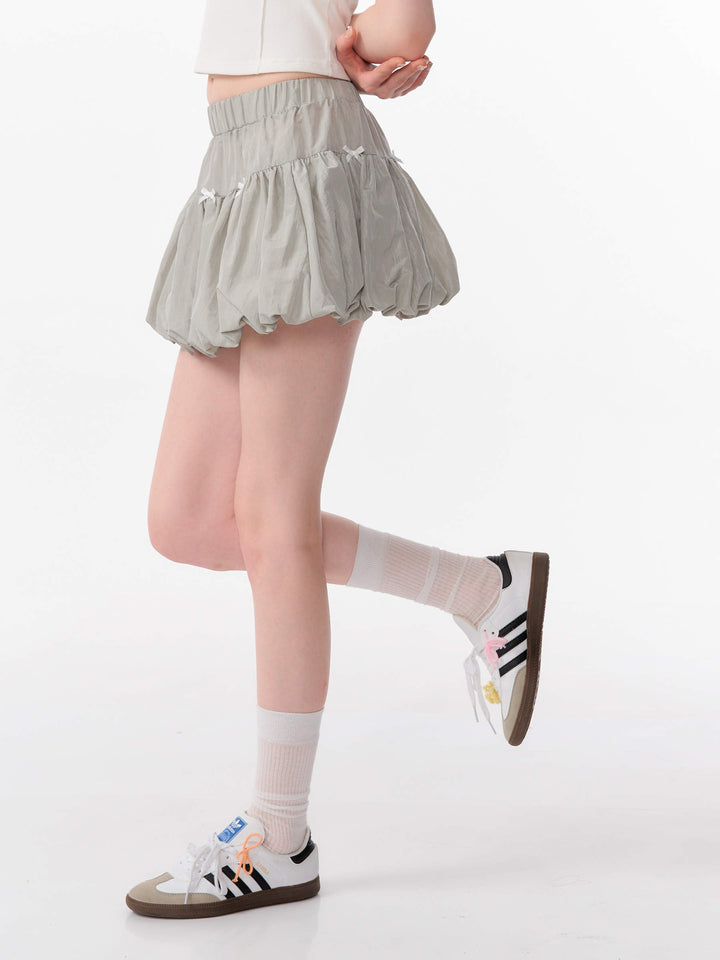 Coquette Bow Bubble Mini Skirt