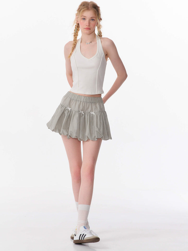 Coquette Bow Bubble Mini Skirt