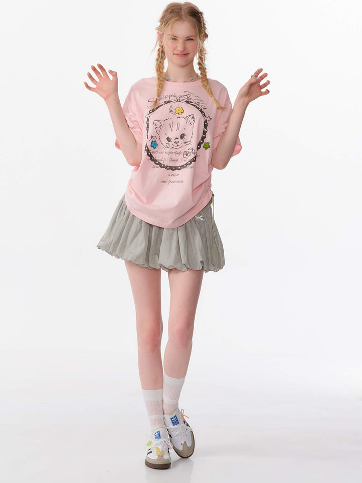 Coquette Bow Bubble Mini Skirt