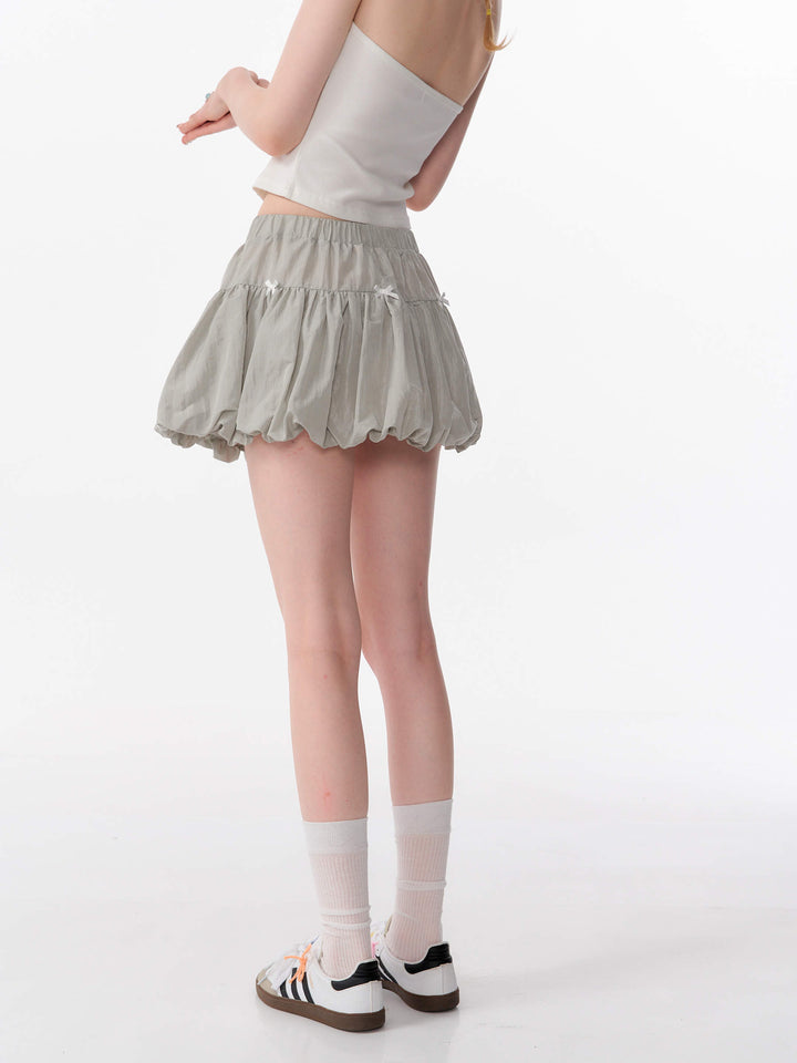 Coquette Bow Bubble Mini Skirt