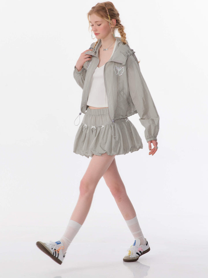 Coquette Bow Bubble Mini Skirt