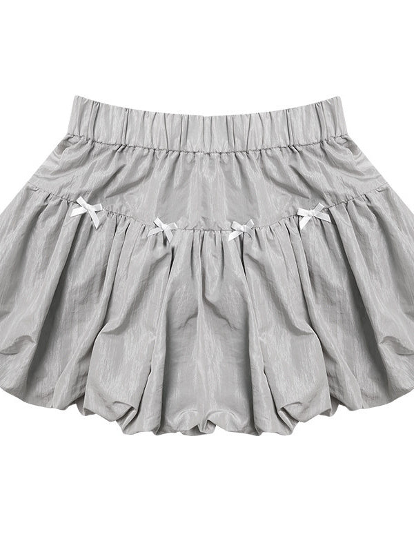 Coquette Bow Bubble Mini Skirt