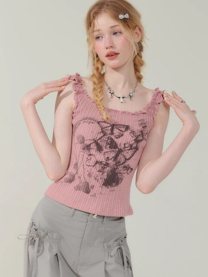 Y2K Butterfly Graphic Tank Top