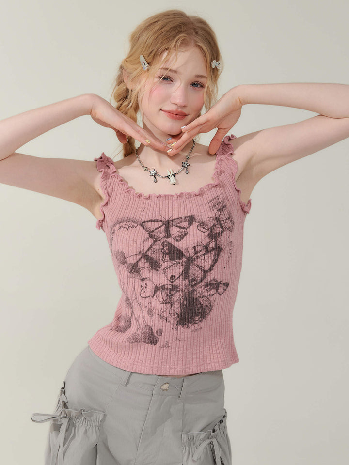 Y2K Butterfly Graphic Tank Top