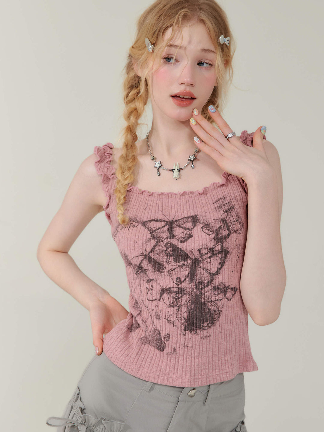 Y2K Butterfly Graphic Tank Top