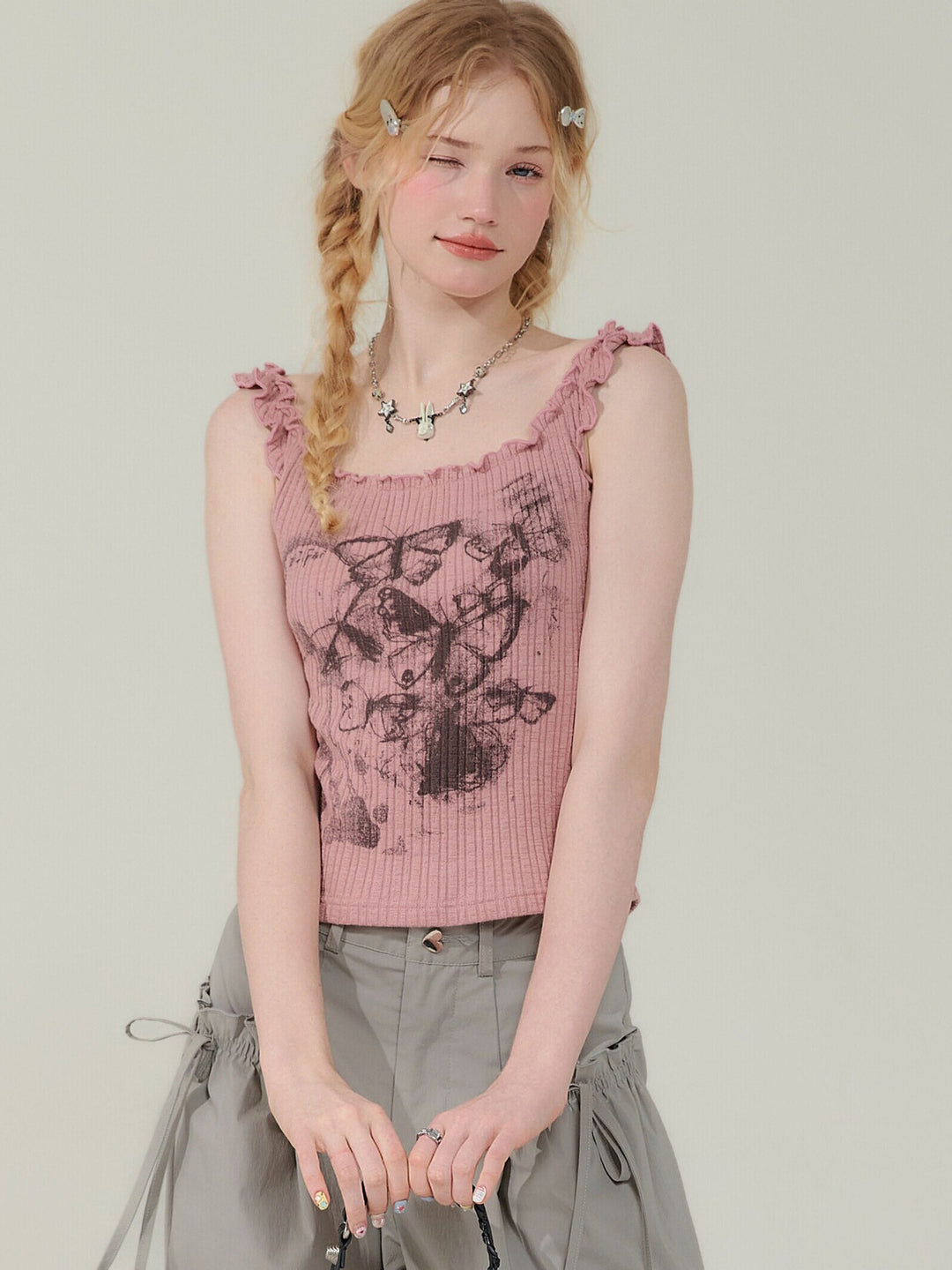 Y2K Butterfly Graphic Tank Top