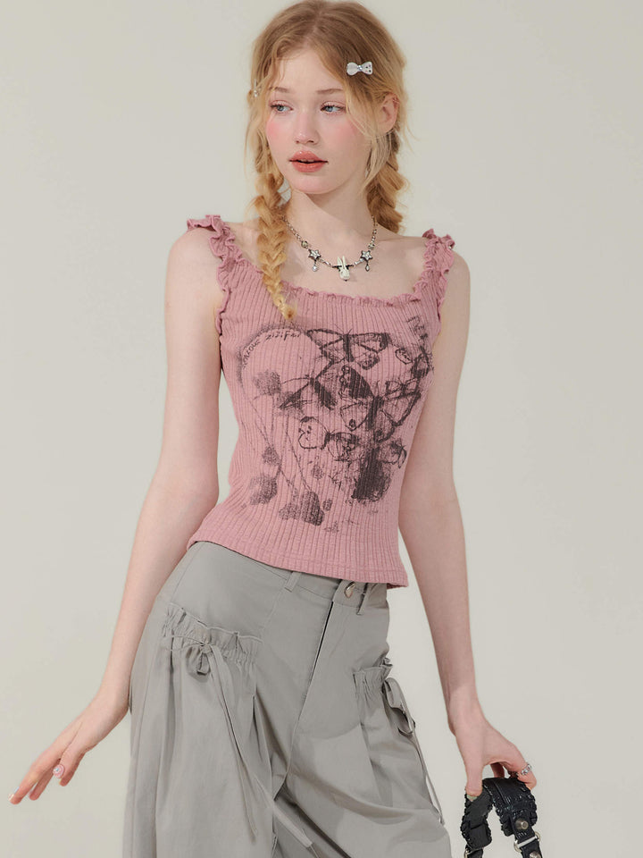 Y2K Butterfly Graphic Tank Top