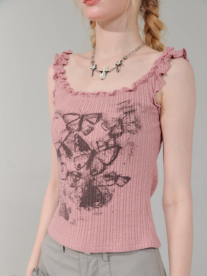 Y2K Butterfly Graphic Tank Top